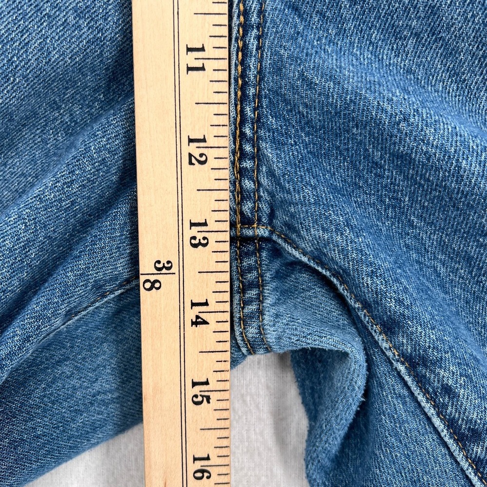 LEVIS High Waisted Straight Leg Jean Women 31 Blue Distressed Medium Wash Denim - Picture 14 of 16
